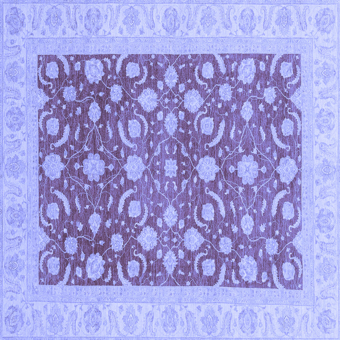Square Machine Washable Oriental Blue Traditional Rug, wshabs3661blu