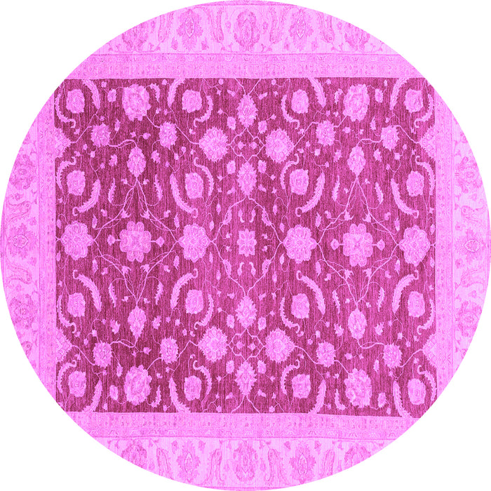 Round Machine Washable Oriental Purple Traditional Area Rugs, wshabs3661pur