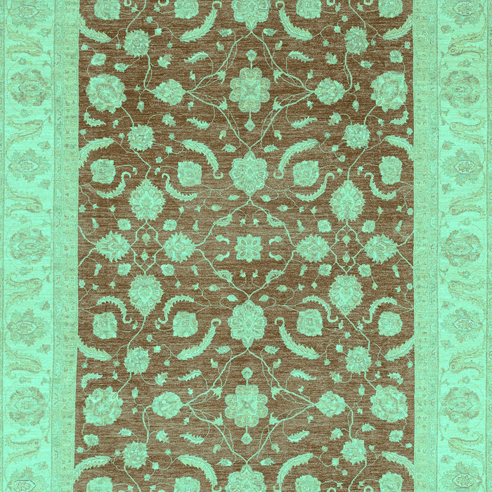 Machine Washable Oriental Turquoise Traditional Area Rugs, wshabs3661turq