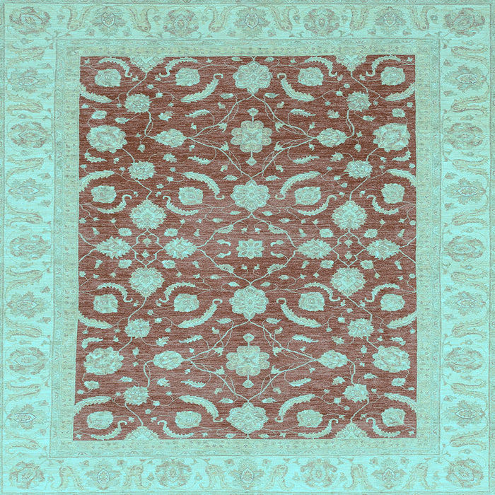 Square Oriental Light Blue Traditional Rug, abs3661lblu