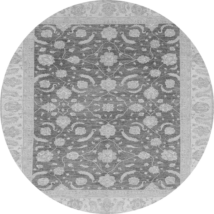 Round Oriental Gray Traditional Rug, abs3661gry