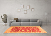 Machine Washable Oriental Orange Traditional Rug, wshabs3661org