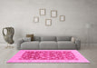 Machine Washable Oriental Pink Traditional Rug in a Living Room, wshabs3661pnk