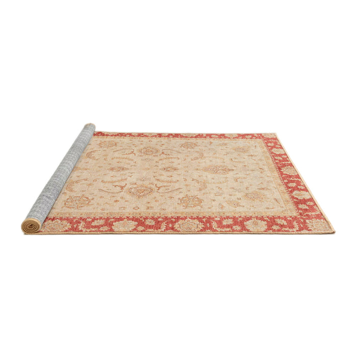 Sideview of Machine Washable Abstract Pastel Orange Rug, wshabs3662