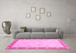 Machine Washable Abstract Pink Modern Rug in a Living Room, wshabs3662pnk