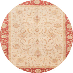Round Abstract Pastel Orange Modern Rug, abs3662