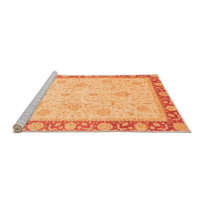 Sideview of Machine Washable Abstract Orange Modern Area Rugs, wshabs3662org