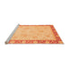 Sideview of Machine Washable Abstract Orange Modern Area Rugs, wshabs3662org