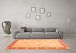 Machine Washable Abstract Orange Modern Area Rugs in a Living Room, wshabs3662org