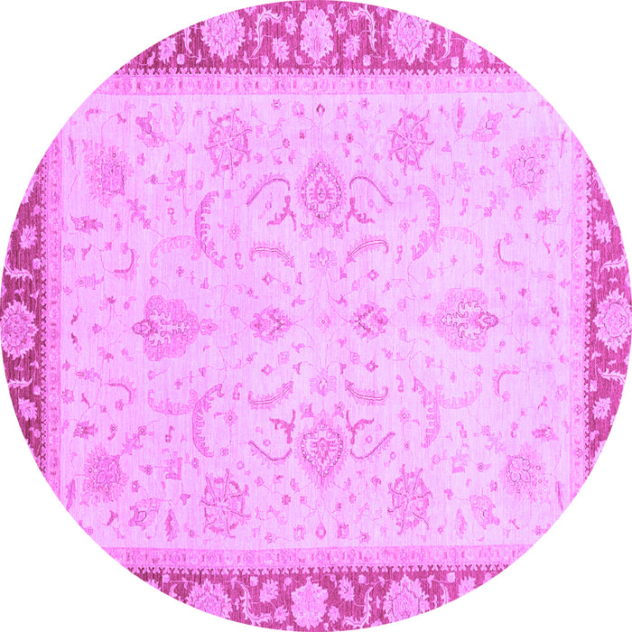 Round Abstract Purple Modern Rug, abs3662pur