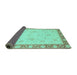 Sideview of Abstract Turquoise Modern Rug, abs3662turq