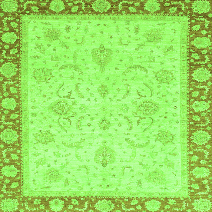 Square Abstract Green Modern Rug, abs3662grn