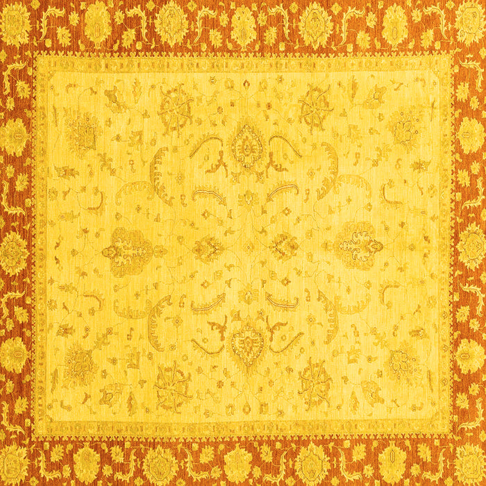 Square Machine Washable Abstract Yellow Modern Rug, wshabs3662yw