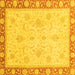 Square Machine Washable Abstract Yellow Modern Rug, wshabs3662yw