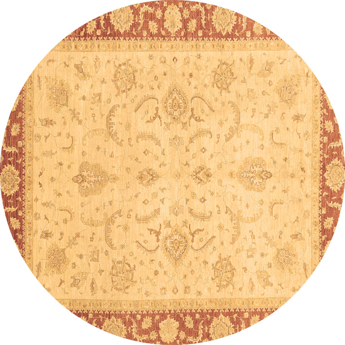 Round Abstract Brown Modern Rug, abs3662brn