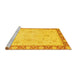 Sideview of Machine Washable Abstract Yellow Modern Rug, wshabs3662yw