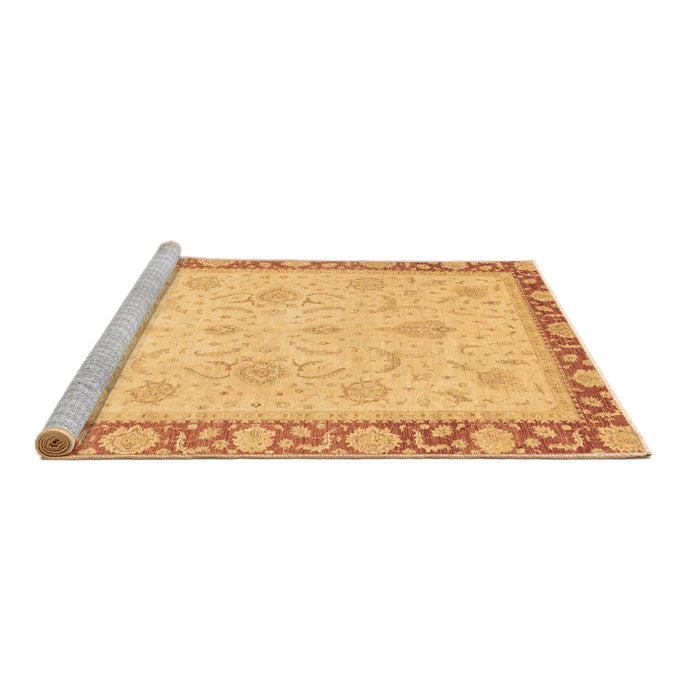 Sideview of Machine Washable Abstract Brown Modern Rug, wshabs3662brn