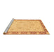 Sideview of Machine Washable Abstract Brown Modern Rug, wshabs3662brn