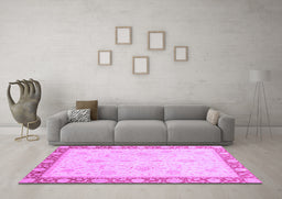 Machine Washable Abstract Purple Modern Area Rugs in a Living Room, wshabs3662pur