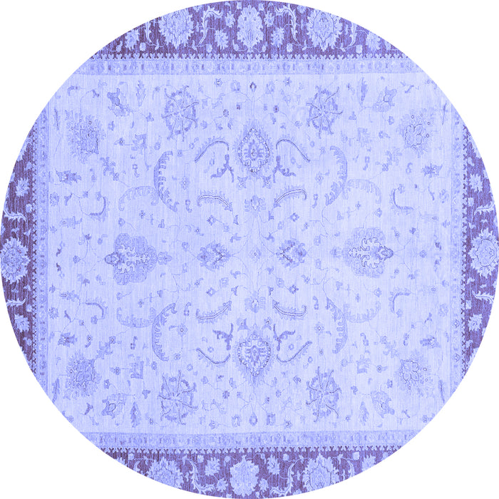 Round Machine Washable Abstract Blue Modern Rug, wshabs3662blu