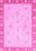 Machine Washable Abstract Pink Modern Rug, wshabs3662pnk