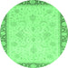 Round Abstract Emerald Green Modern Rug, abs3662emgrn