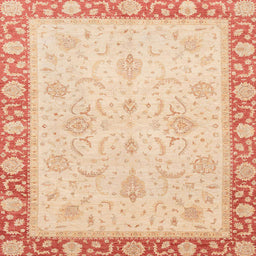 Square Abstract Pastel Orange Modern Rug, abs3662