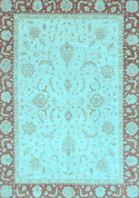 Abstract Light Blue Modern Rug, abs3662lblu