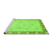 Sideview of Machine Washable Abstract Green Modern Area Rugs, wshabs3662grn