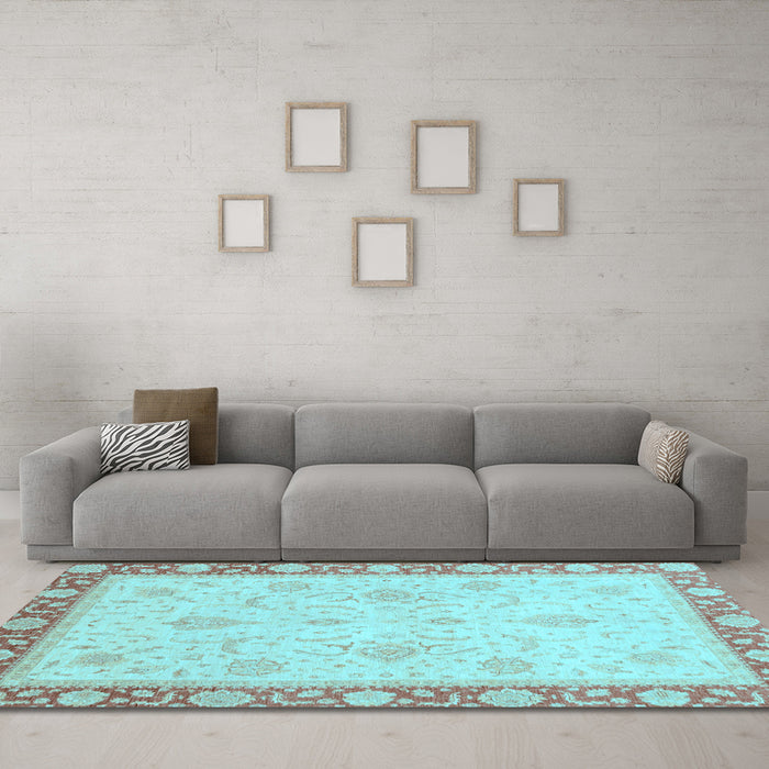 Machine Washable Abstract Light Blue Modern Rug in a Living Room, wshabs3662lblu