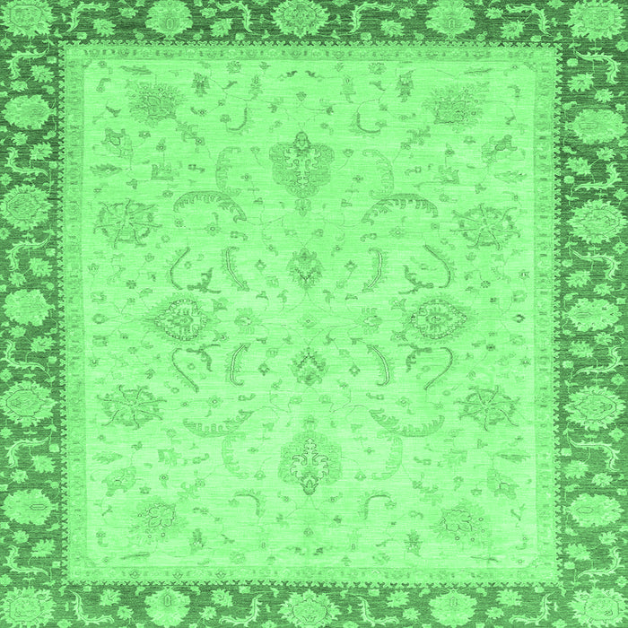 Square Abstract Emerald Green Modern Rug, abs3662emgrn