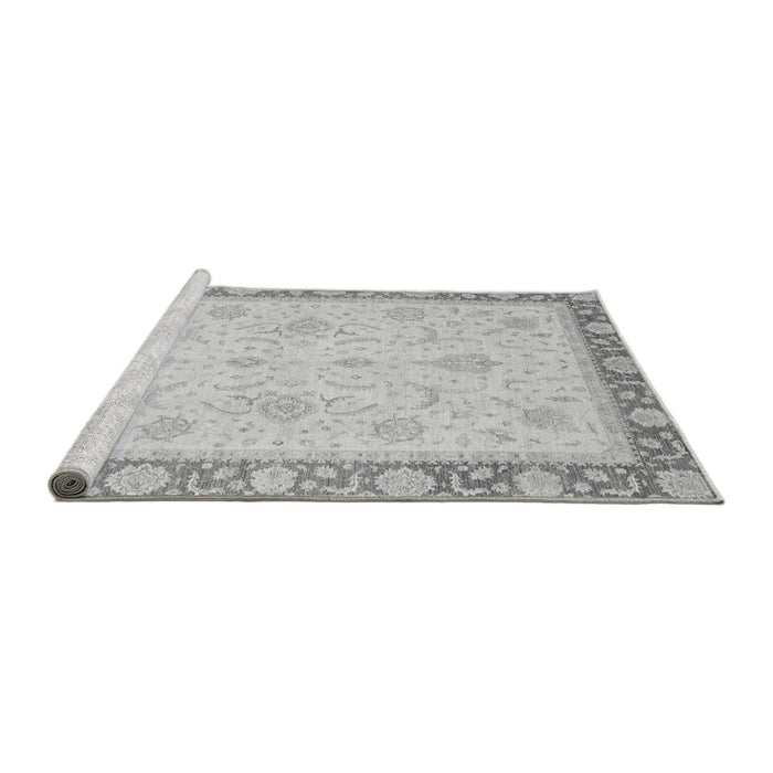 Sideview of Machine Washable Abstract Gray Modern Rug, wshabs3662gry