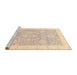 Sideview of Machine Washable Abstract Brown Sugar Brown Rug, wshabs3663