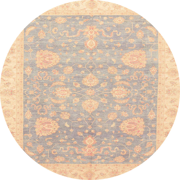 Round Abstract Brown Oriental Rug, abs3663