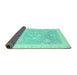 Sideview of Oriental Turquoise Traditional Rug, abs3663turq