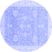 Round Oriental Blue Traditional Rug, abs3663blu