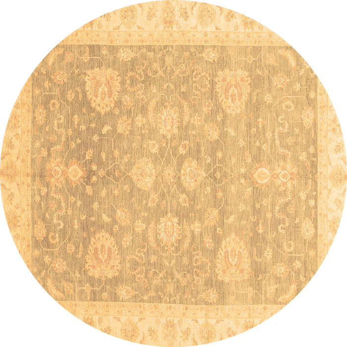 Round Machine Washable Oriental Brown Traditional Rug, wshabs3663brn