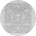 Round Oriental Gray Traditional Rug, abs3663gry