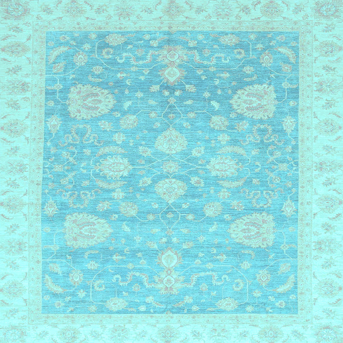 Square Oriental Light Blue Traditional Rug, abs3663lblu
