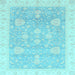 Square Oriental Light Blue Traditional Rug, abs3663lblu