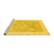 Sideview of Machine Washable Oriental Yellow Traditional Rug, wshabs3663yw