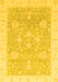 Machine Washable Oriental Yellow Traditional Rug, wshabs3663yw