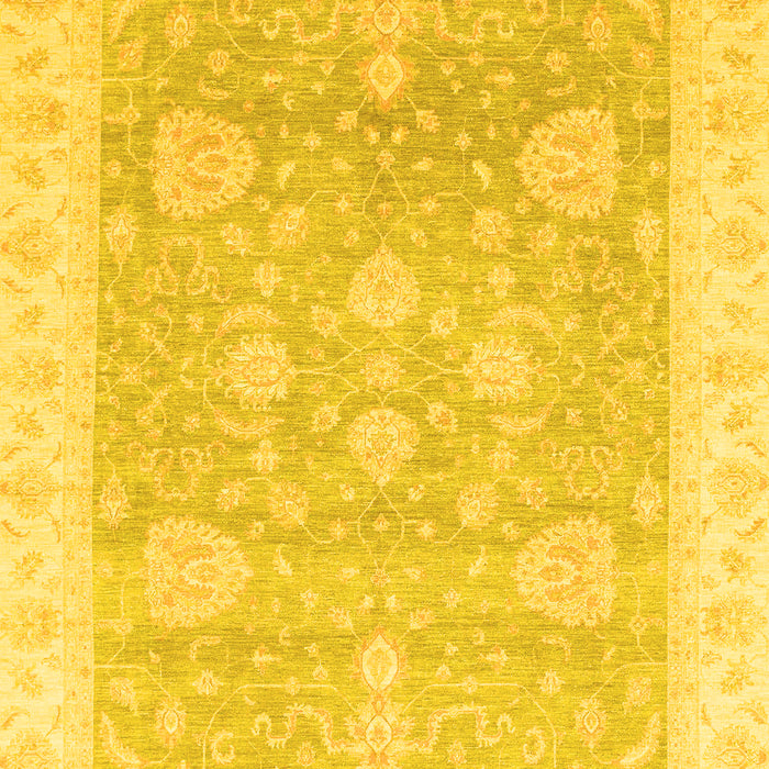 Machine Washable Oriental Yellow Traditional Rug, wshabs3663yw