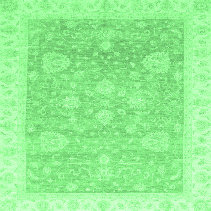 Square Oriental Emerald Green Traditional Rug, abs3663emgrn