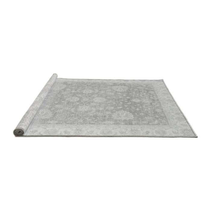 Sideview of Machine Washable Oriental Gray Traditional Rug, wshabs3663gry