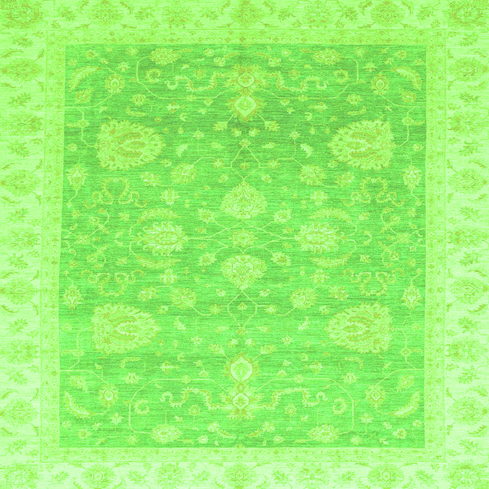 Square Machine Washable Oriental Green Traditional Area Rugs, wshabs3663grn
