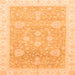 Square Machine Washable Oriental Orange Traditional Area Rugs, wshabs3663org