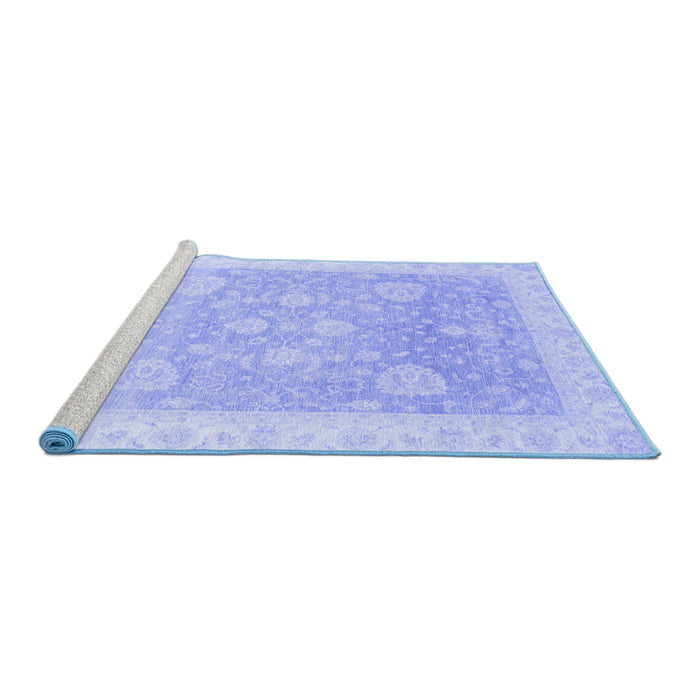 Sideview of Machine Washable Oriental Blue Traditional Rug, wshabs3663blu