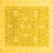 Square Oriental Yellow Traditional Rug, abs3663yw