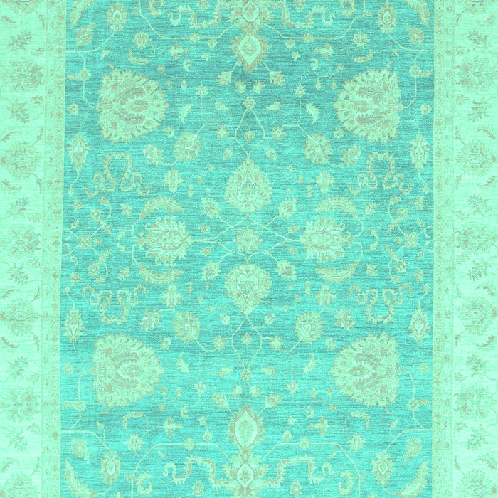 Machine Washable Oriental Turquoise Traditional Area Rugs, wshabs3663turq